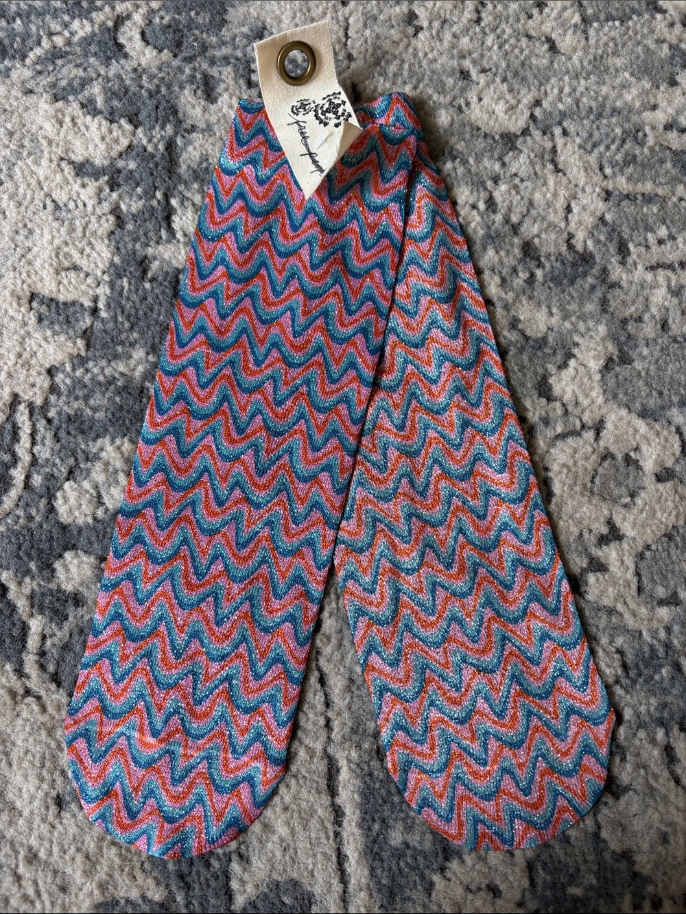 Free People Women's Zigzag Glitter Socks in Blue & Red